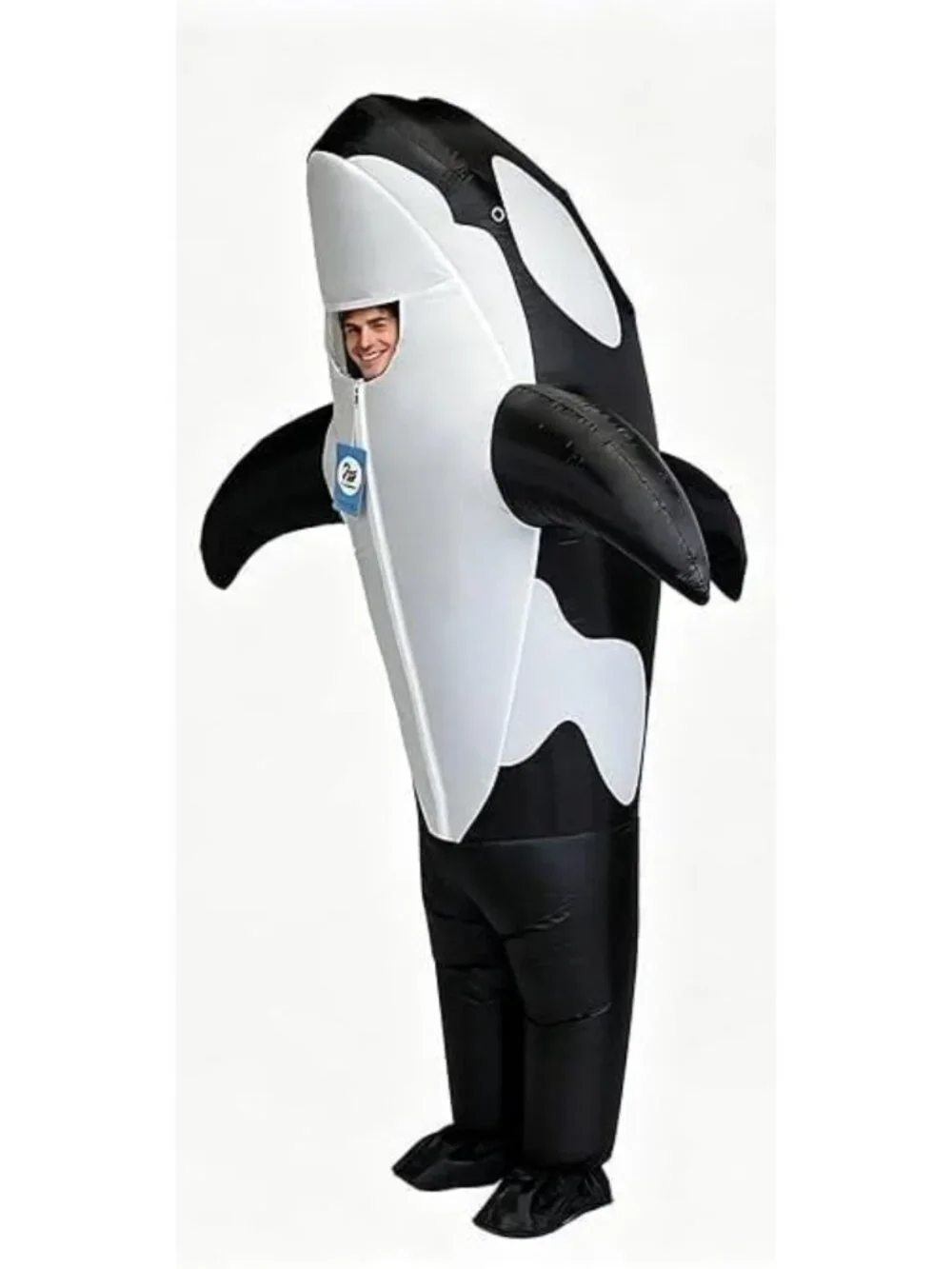 Inflatable Killer Whale Costume - Fun Air Blow-Up Orca Suit for Adults Halloween